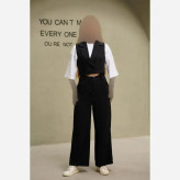 ست جلیقه و شلوار زنانه سیلک خنک ترند خوش استایل سایزبندی 36 تا 44