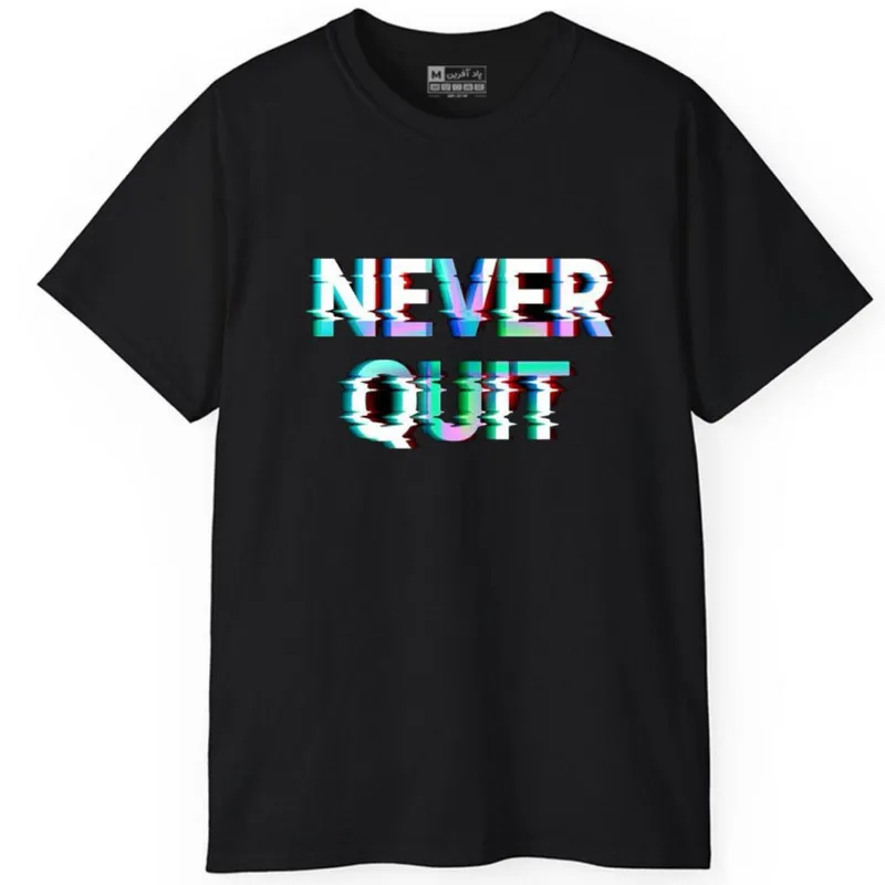 تی شرت آستین کوتاه مردانه پاد آفرین مدل کلمه انگلیسی کد232 طرح چاپ مقاوم جنس نخ پلی استر
