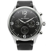 ساعت مچی مردانه بلیزر موتور ژاپن چهار موتور فعال صفحه مشکی بند چرم