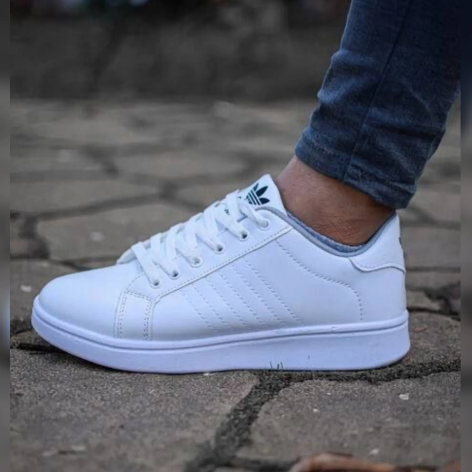 کفش مردانه ونس سفید چرم صنعتی زیره پیو بوراک سایزبندی کامل