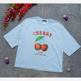 تیشرت باکسی ترند سوپر نخ پنبه گیلاس 🍒