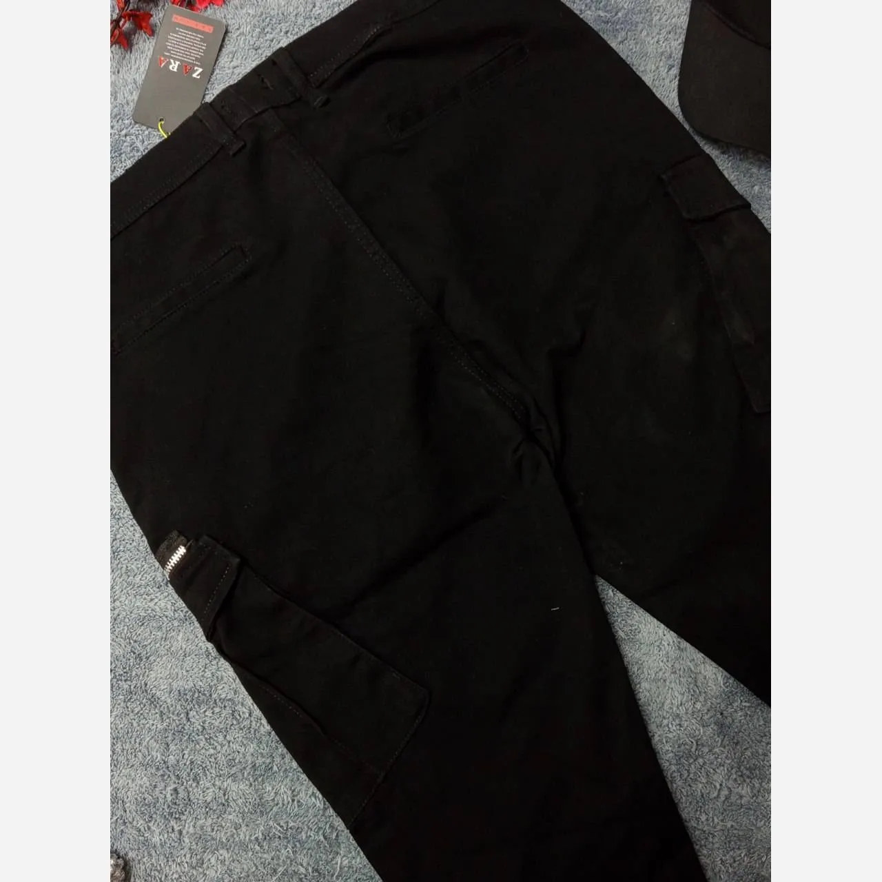 شلوار ترند 6جیب دمپا زیپ کتان برند ZARA
