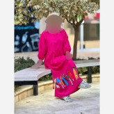 پیراهن لینن زنانه طرح سرخپوستی فری سایز قد 135