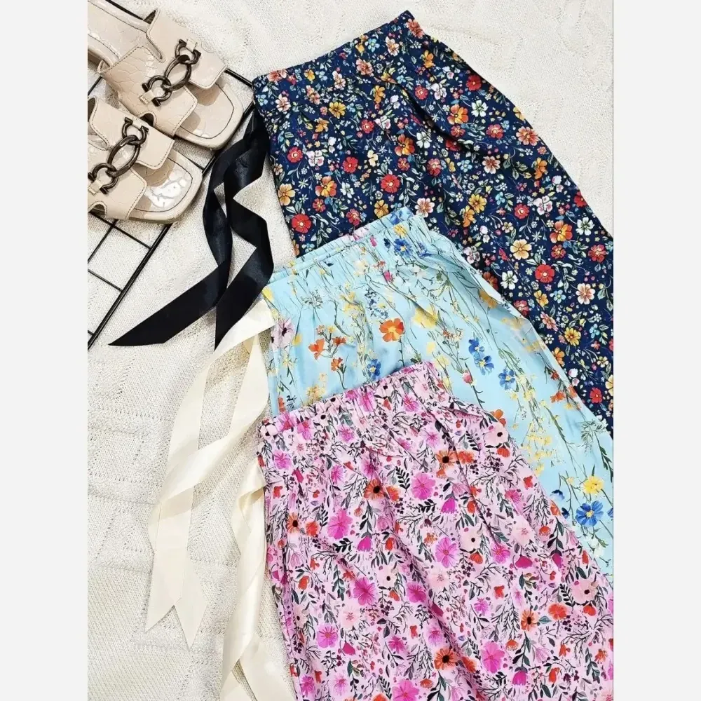 دامن شلواری نخی دامنی وارداتی نخ تایلندی سایز 36 تا 46 قد 100