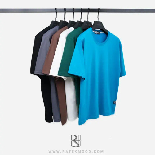 تیشرت باکسی ساده بیسیک پنبه سوپر درجه یک آستین کوتاه یقه گرد سایز بزرگ و معمولی
