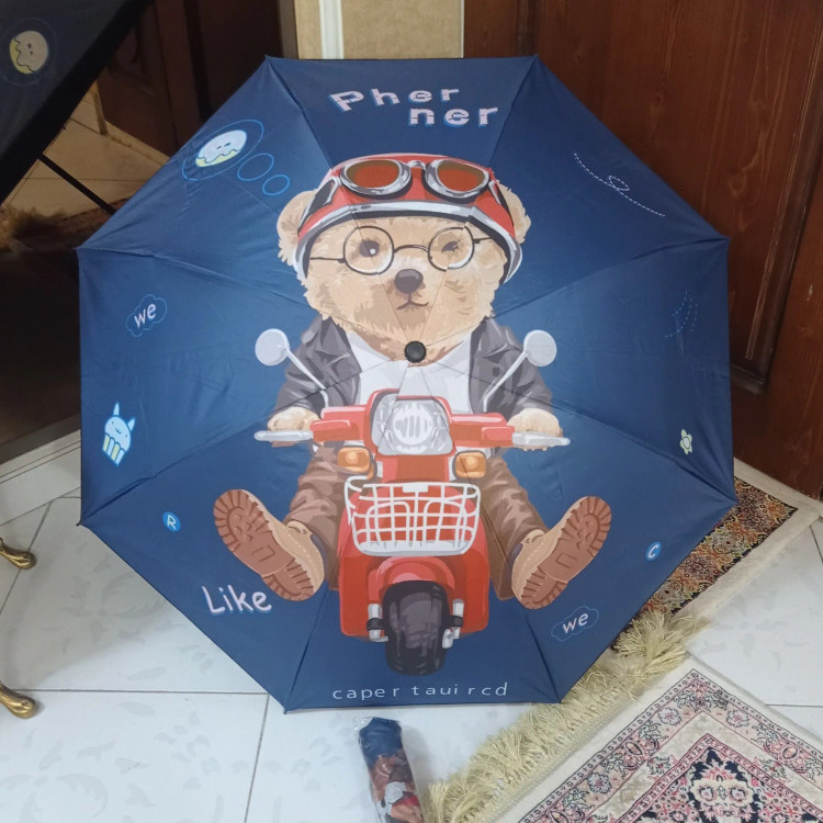 چتر تاشو کودک و نوجوان مدل تدی ضد باد 4 طرح